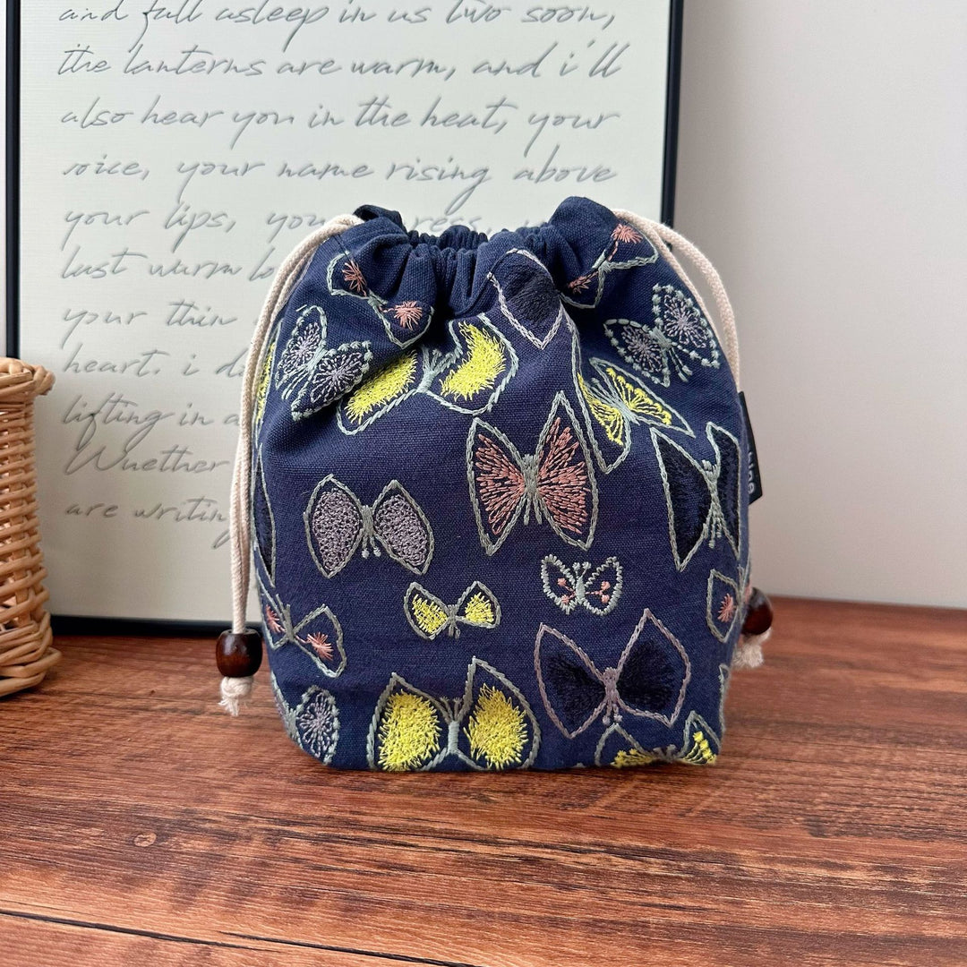 Handmade Cotton Linen Drawstring Cosmetic Pouch N6F174