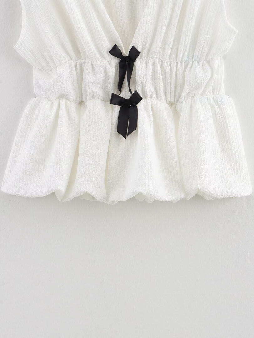 Sleeveless Knot Front Fitted Knit Tank Top Women N6F005