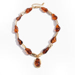 Load image into Gallery viewer, Womens Vintage Color Block Pea Beaded Acrylic Necklace N6K189