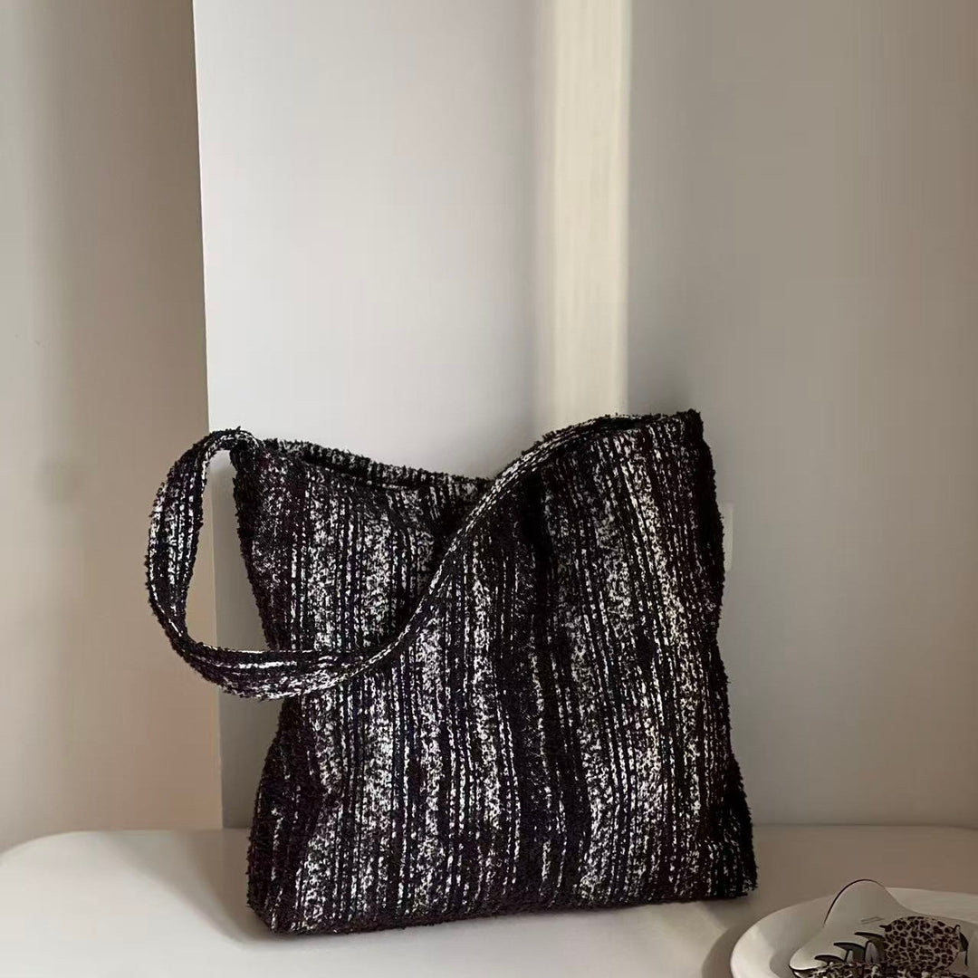 Vintage Brushed Denim Shoulder Bag Women S5P703