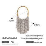 Load image into Gallery viewer, Chain Tassel Ring 18K Gold Two Tone Steel Design S5P061
