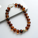 Load image into Gallery viewer, Vintage Acrylic Ombré Beaded Geometric Necklace N6H068
