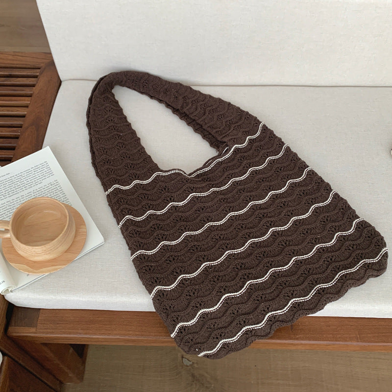 Wave Knit Tote Bag Women N6C054