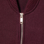 Load image into Gallery viewer, Round Neck Zip Soft Jacket Women Wine Red N5A403