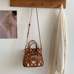 Load image into Gallery viewer, Cut Out Drawstring Bucket Bag Hollow Out PVC Cotton N6F122