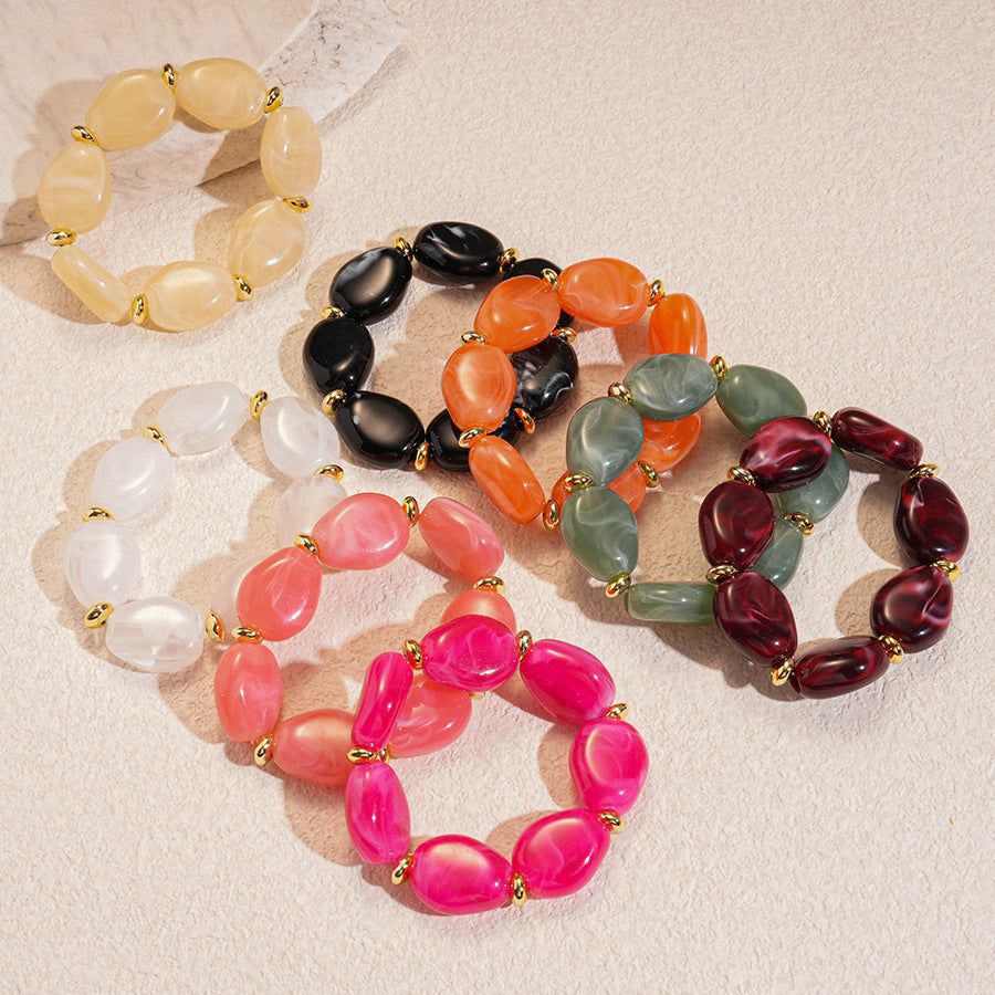 Acrylic Irregular Oval Bracelet Statement Artistic N6F080