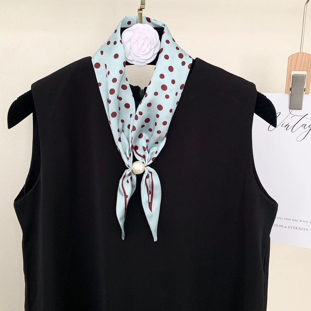 Women's Polyester Polka Dot Neck Scarf N6J145