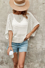 Load image into Gallery viewer, Round Neck Solid Bat Sleeve Loose Knit Top Women N6A075