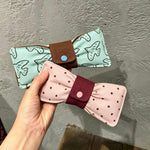 Load image into Gallery viewer, Bow Button Closure Eyeglass Case Sunglasses Pouch N6G103