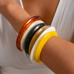 Load image into Gallery viewer, Vintage Resin Ombré Geometric Bangle Set 3-Piece N6H073