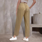 Load image into Gallery viewer, Cargo Drawstring High Pant Relaxed Lightweight Khaki N5Z611

