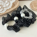 Load image into Gallery viewer, Polka Dot Pearl Mini Scrunchie High Elasticity Women N6H186