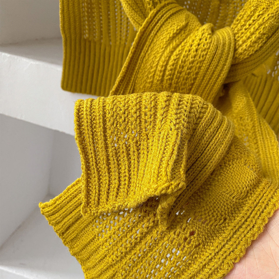 Thick Knit Square Shawl Hollow Twist Women N6H241