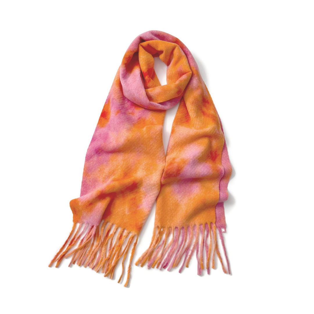 Ombre Tie-Dye Loop Yarn Fringe Scarf Women Cozy N6H243