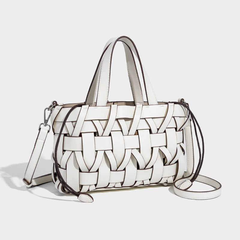 Woven PU Bucket Bag Fashion Shoulder Crossbody N6F144
