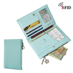 Load image into Gallery viewer, Genuine Leather Zipper Passport Wallet Women N6D022