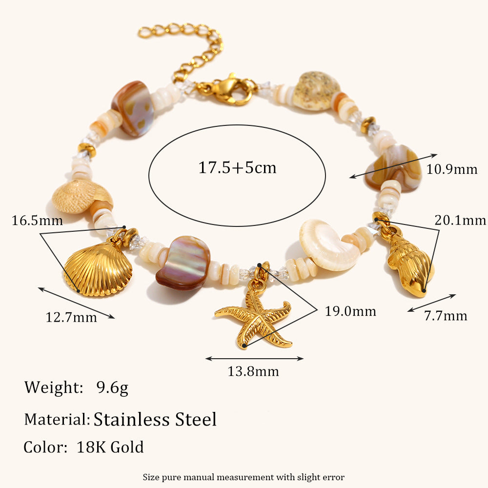 Starfish Chain Steel 18K Plated Oceanic Vintage S5P117