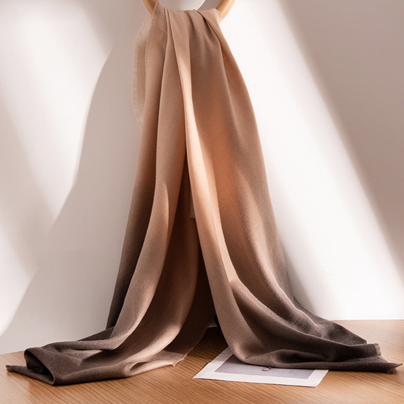 Ombre Gradient Faux Cashmere Wrap  M5A170