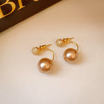 Load image into Gallery viewer, 2-in-1 Zircon Faux Pearl Stud Earrings Real Gold Plated N6H156