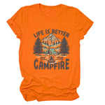 Load image into Gallery viewer, Life is Better by the Campfire Round Neck T-Shirt  N6E138