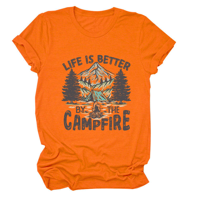 Life is Better by the Campfire Round Neck T-Shirt  N6E138