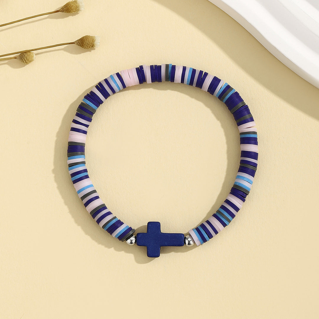 Turquoise Cross Stretch Bracelet S5P612