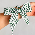 Load image into Gallery viewer, Titanium Steel Scarf Bangle Green Polka Dot Designer N6F277