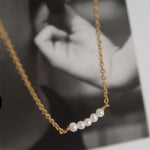 Load image into Gallery viewer, Natural Rice Pearl Minimalist Choker Necklace Women N6H173