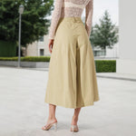 Load image into Gallery viewer, Culottes High Waist Wide Leg Pants Women Khaki N5A105
