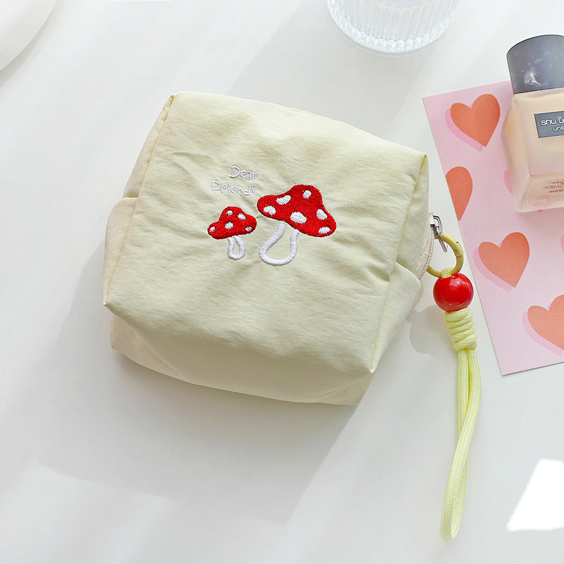 Womens Mushroom Embroidered Polyester Cosmetic Bag N6K118