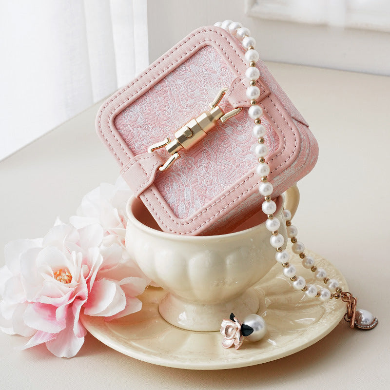 Jacquard Embossed PU Jewelry Organizer Single Layer S5P397