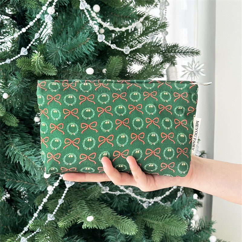 Womens Christmas Print Polyester Cosmetic Bag N6K107