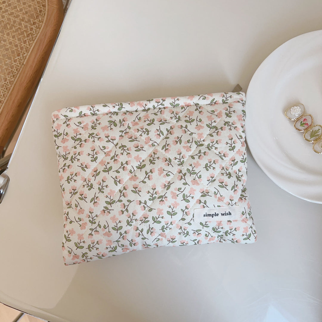 Floral Quilted Compact Organizer Cotton Canvas S5P359