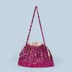 Load image into Gallery viewer, Hand Beaded Acrylic Crescent Bag Open-Top Design S5P405
