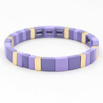 Load image into Gallery viewer, Enamel Bead Geometric Bangle Alloy Violet Matte S5P181