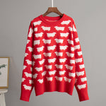 Load image into Gallery viewer, Alpaca Print Crew Knit Set In Mid Weight N5Z413
