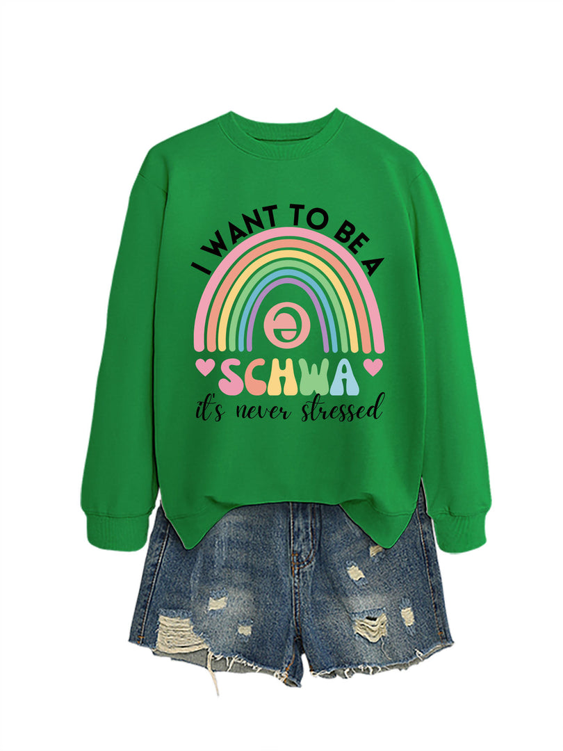 I Want to Be a Schwa Rainbow Cutout Sweatshirt N6H044