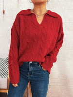 Load image into Gallery viewer, Cable Notch Sweater Mid Weight Options N5Z907
