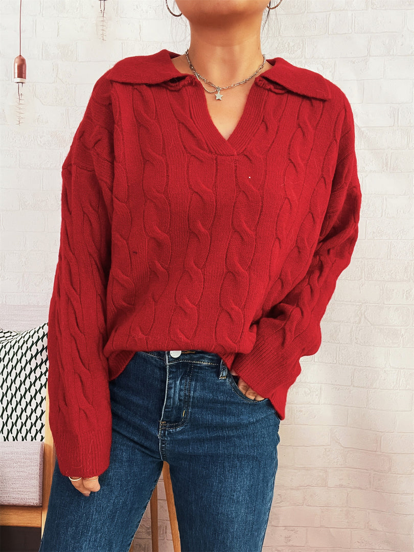 Cable Notch Sweater Mid Weight Options N5Z907