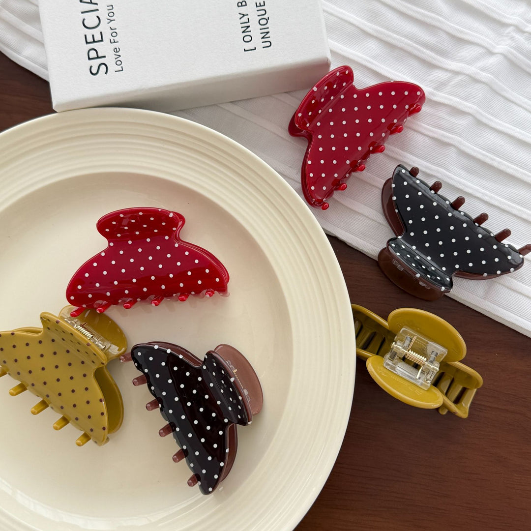Polka Dot Claw Clip Retro Acetate Large Hair Clip N6F070