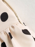 Load image into Gallery viewer, Khaki Pleated Polka Dot Bubble Hem Skirt Women N6D122