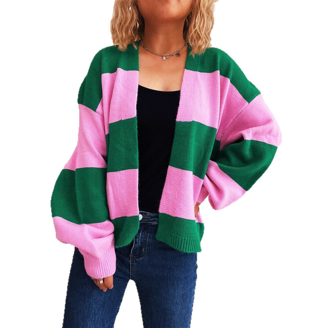 Contrast Stripe V Cardigan Mid Light Options N5Z959