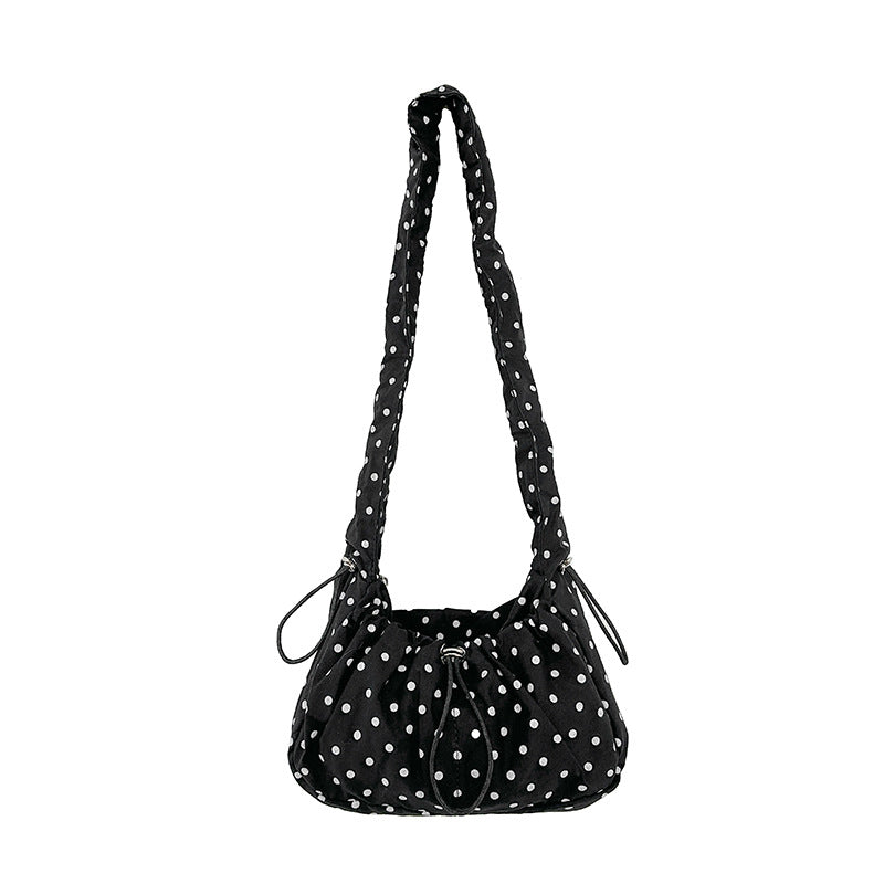 Polka Dot Nylon Shoulder Bag Women  N6F058