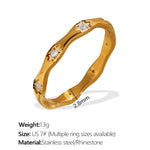 Load image into Gallery viewer, Wave Star Ring Titanium Steel 18K Gold Unique Design S5P024
