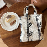 Load image into Gallery viewer, Lace Embroidered Cotton Top-Handle Case Canvas Lining S5P330