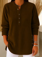 Load image into Gallery viewer, Solid Corduroy Texture V-Neck Button Down Relaxed Top N6G256