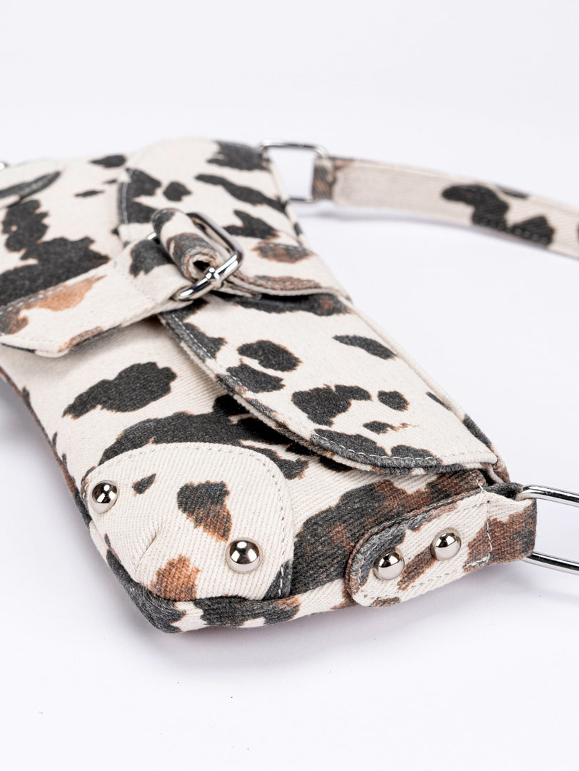 Cow Print Asymmetric Shoulder Bag Women N6C310
