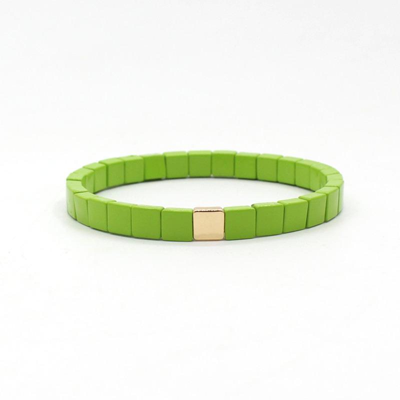 Bohemian Tile Bracelet Steel Enameled Plated S5P144
