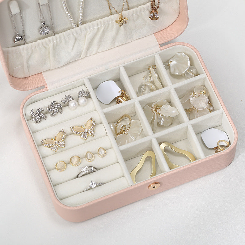 Leather Flip Top Jewelry Organizer Multi Compartment  S5P395