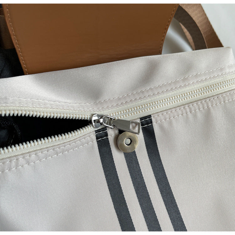 Unisex Nylon Color-Block Flap Backpack N6J199